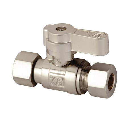 Kingston Brass KF3330SN 3/8" Swivel X 3/8" OD Comp Straight Stop Valve, Brushed Nickel KF3330SN